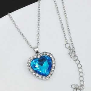 Dazzling Ocean Blue Heart Necklace